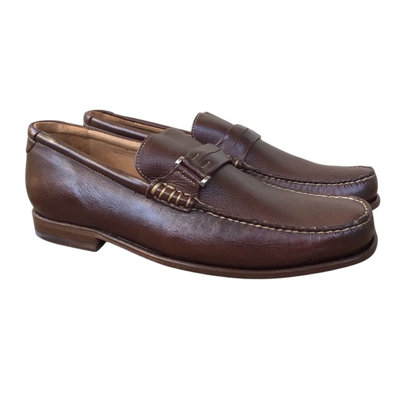 Johnston & Murphy Brown Sheepskin Slip On Loafers - Picture 1 of 10
